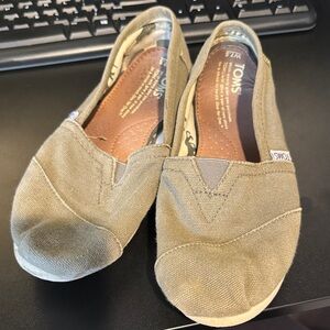 TOMS Olive Canvas Slip-Ons